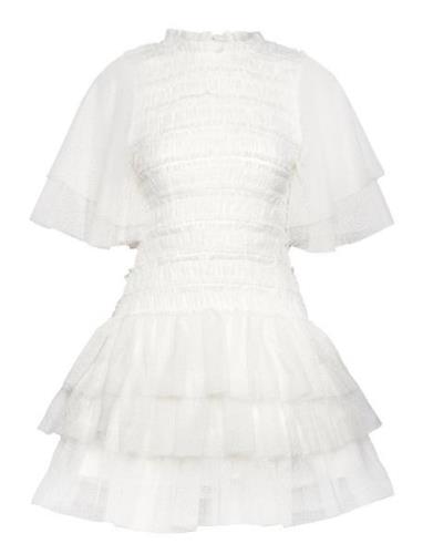 Minnie Short Sleeve Lace Mini Dress Designers Short Dress White Malina