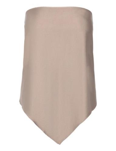 Nida Silver Tank Tops Blouses Sleeveless Beige ALOHAS