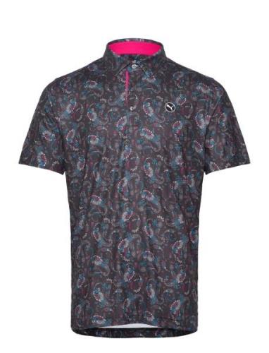 Cloudspun Paisley Polo Sport Polos Short-sleeved Black PUMA Golf