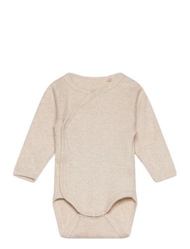 Wrap Body Ls Rib Bodies Wrap Bodies Beige Fixoni