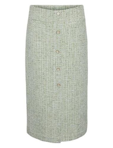 Yasasara Hmw Midi Skirt Knelangt Skjørt Green YAS