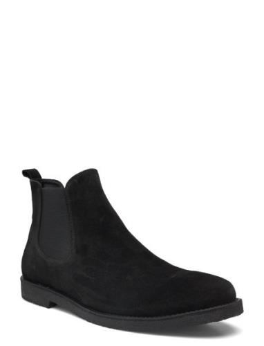 Booties - Flat - With Elastic Støvletter Chelsea Boot Black ANGULUS