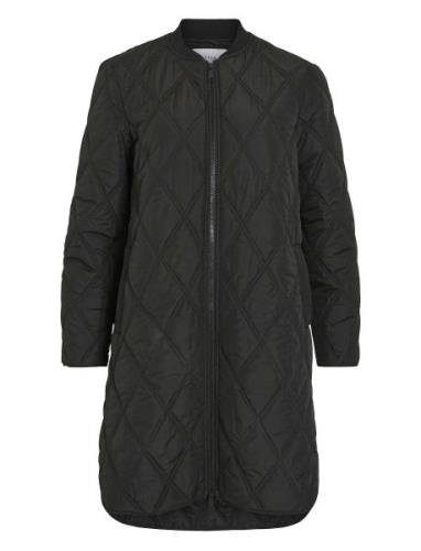 Viquila New Quilted Jacket Vattert Jakke Black Vila