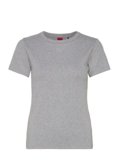 Deloris Tops T-shirts & Tops Short-sleeved Grey HUGO