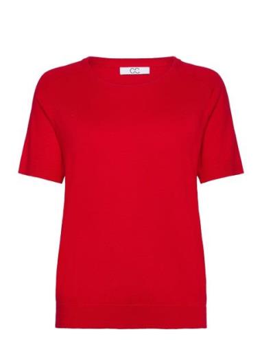 Cc Heart Ella Soft Knit Tee Tops T-shirts & Tops Short-sleeved Red Cos...