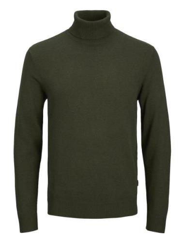 Jjeemil Knit Roll Neck Noos Tops Knitwear Turtlenecks Green Jack & J S