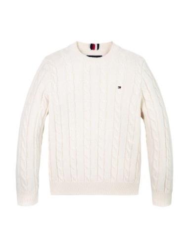 Essential Reg Cable Sweater Tops Knitwear Pullovers White Tommy Hilfig...