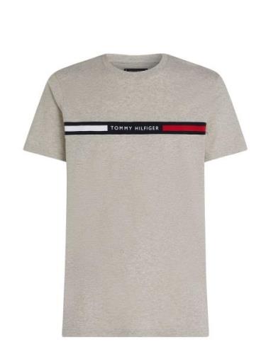 Hilfiger Chest Insert Tee Tops T-shirts Short-sleeved Grey Tommy Hilfi...