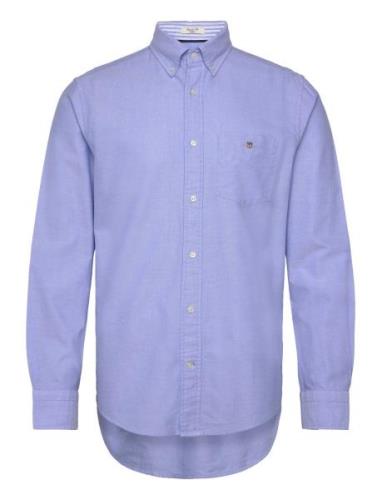 O1. Heather Oxford Check Reg Bd Tops Shirts Casual Blue GANT