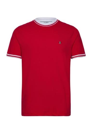 Org Piq Tee Ribbed T Tops T-shirts Short-sleeved Red Original Penguin