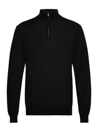 Greyson Half-Zip Merino Knit Tops Knitwear Half Zip Jumpers Black Les ...