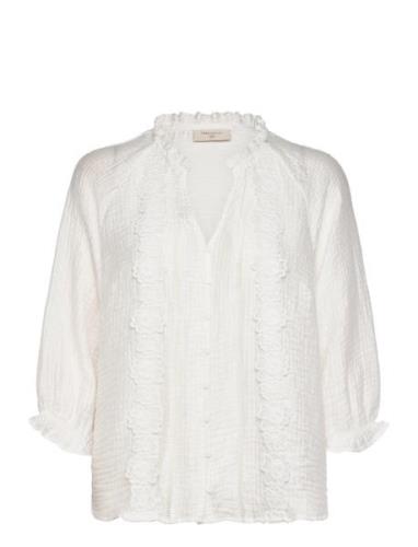 Fqnora-Blouse Tops Blouses Short-sleeved White FREE/QUENT