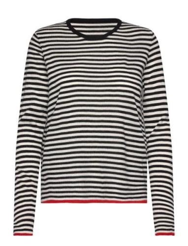 Stripe Ellis Knit Tops T-shirts & Tops Long-sleeved Black Mads Nørgaar...