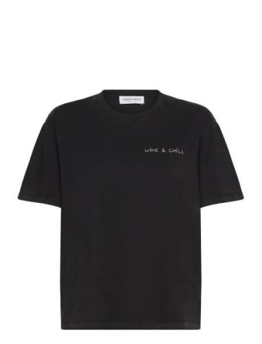 Popincourt Wine & Chill /Gots Tops T-shirts & Tops Short-sleeved Black...