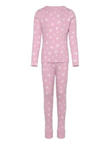 Nmfnightset Pink Butterfly Rib Noos Pyjamas Sett Pink Name It