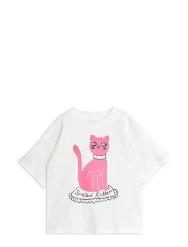 Cat Sp Ss Tee Tops T-shirts Short-sleeved White Mini Rodini