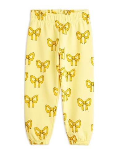 Bow Aop Sweatpants Bottoms Sweatpants Yellow Mini Rodini