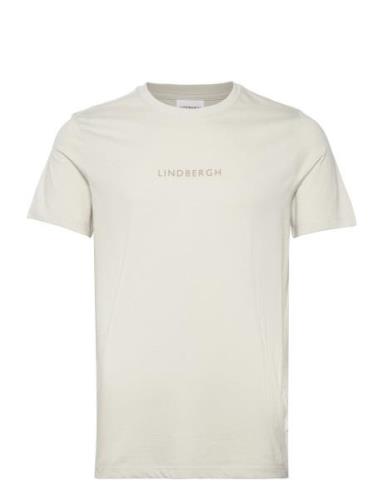 Lindbergh Print Tee S/S Tops T-shirts Short-sleeved Cream Lindbergh