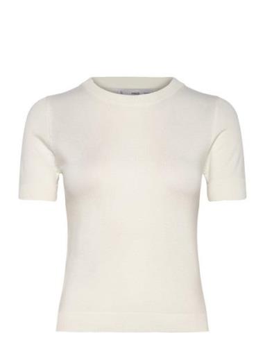 Short-Sleeved Fine-Knit Sweater Tops Knitwear Jumpers Cream Mango