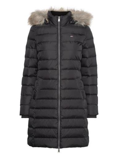 Tjw Essential Hooded Down Coat Fôret Kåpe Black Tommy Jeans