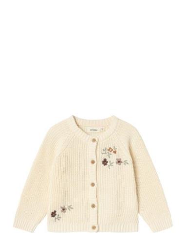 Nmfemlen Emb Ls Knit Card Lil Tops Knitwear Cardigans Cream Lil'Atelie...