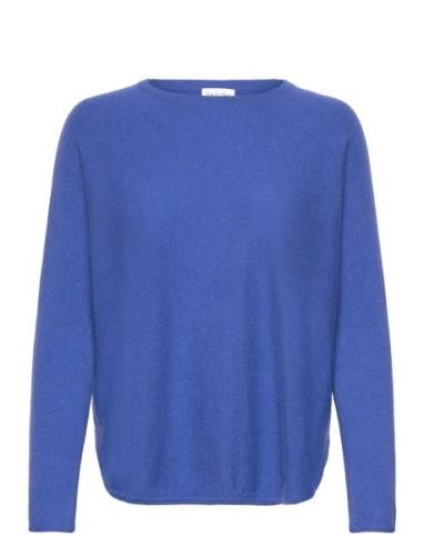 Curved Sweater Tops Knitwear Jumpers Blue Davida Cashmere