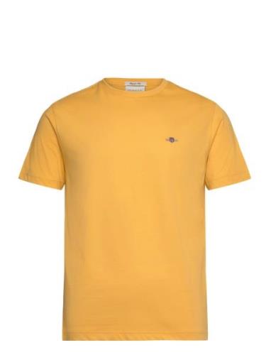 Reg Shield Ss T-Shirt Tops T-shirts Short-sleeved Yellow GANT