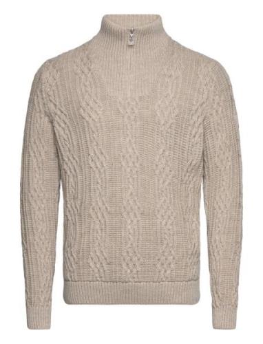 Hoven Masc Sweater Tops Knitwear Half Zip Jumpers Beige Dale Of Norway