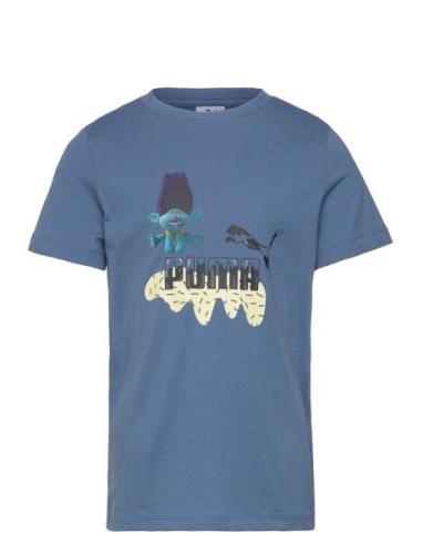 Puma X Trolls Tee Tops T-shirts Short-sleeved Blue PUMA