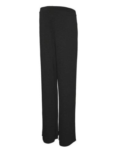 Mlfrederikke Wide Slit Jrs Pants Hw Bottoms Trousers Joggers Black Mam...