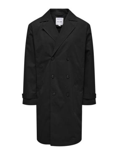 Onsjack Trenchcoat Otw Vd Trench Coat Kåpe Black ONLY & SONS