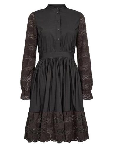 Nuingrid Dress Knelang Kjole Black Nümph