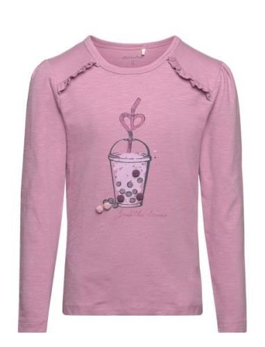 T-Shirt Ls Tops T-shirts Long-sleeved T-shirts Pink Minymo