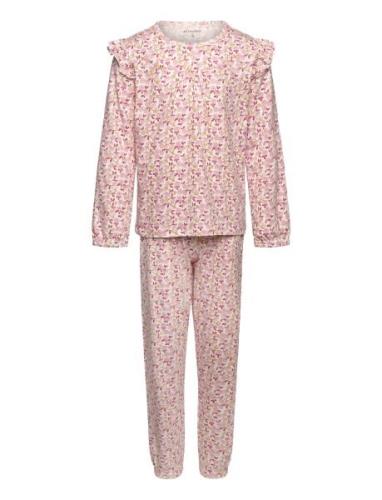 Pyjamas Ls Set Aop Pyjamas Sett Pink Minymo