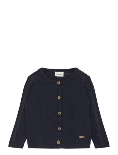 Cardigan Knit Tops Knitwear Cardigans Navy Minymo