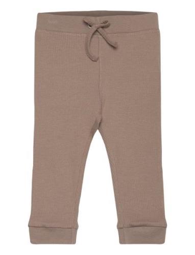 Pants Rib Bottoms Sweatpants Beige Minymo