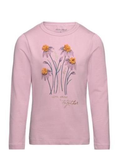 T-Shirt Ls Tops T-shirts Long-sleeved T-shirts Pink Minymo