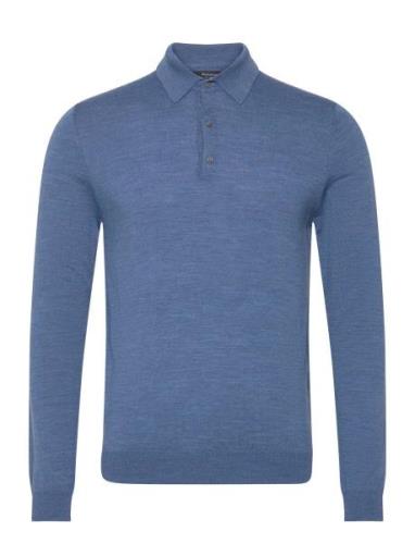 Maklint Tops Knitwear Long Sleeve Knitted Polos Blue Matinique