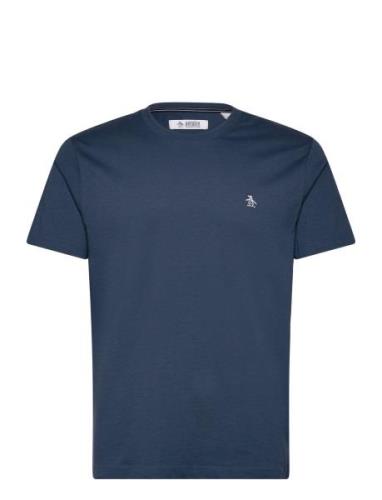 S/S Embroidered Logo Tops T-shirts Short-sleeved Blue Original Penguin