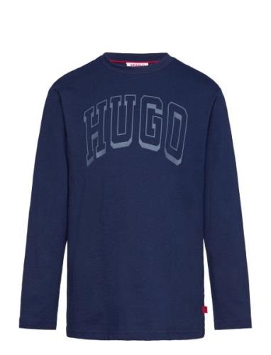 Long Sleeve T-Shirt Tops T-shirts Long-sleeved T-shirts Blue Hugo Kids