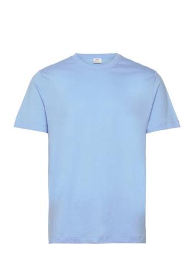 Slim-Fit Cotton T-Shirt Tops T-shirts Short-sleeved Blue Mango