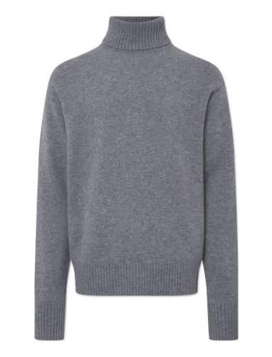 Kash Merino Cashmere Knit Tops Knitwear Turtlenecks Grey Rue De Tokyo