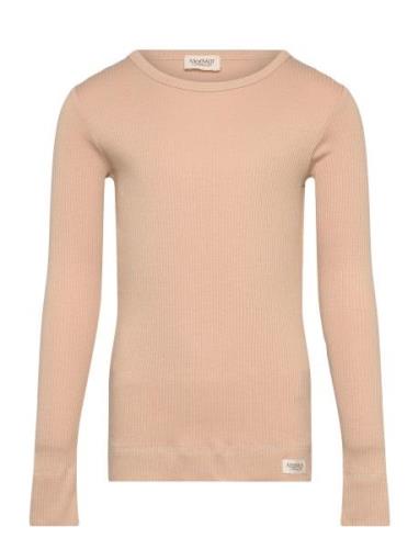 Plain Tee Ls Tops T-shirts Long-sleeved T-shirts Beige MarMar Copenhag...