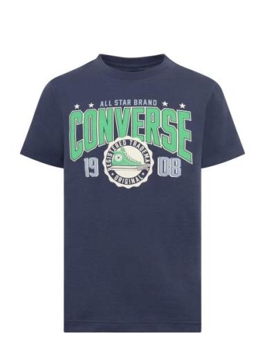 Converse Collegiate Crest Tee Tops T-shirts Short-sleeved Navy Convers...