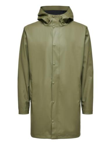 Slhmagnus Rain Jkt Outerwear Rainwear Rain Coats Green Selected Homme