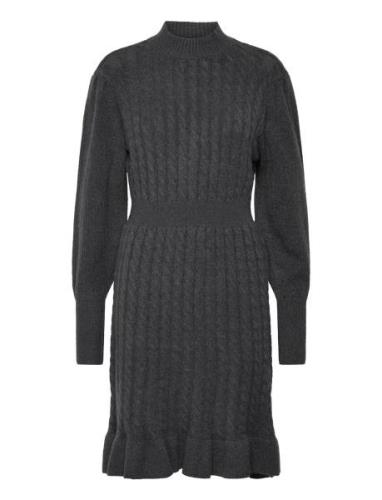 Vmvera Ls Short Knit Dress Vma Kort Kjole Grey Vero Moda