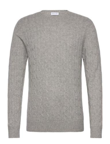 Man O-Neck Cable Sweater Designers Knitwear Round Necks Grey Davida Ca...