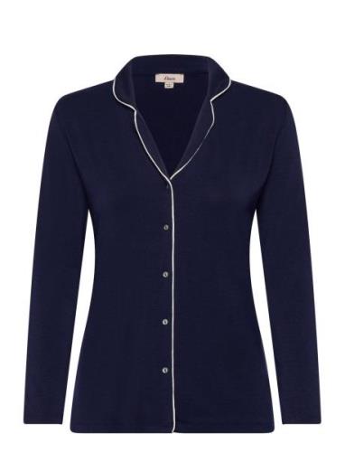 Molly Piping - Pyjama Shirt Topp Navy Etam