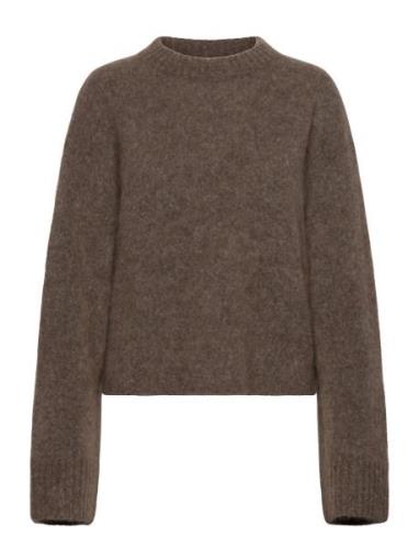 Niclas Short Sweater Tops Knitwear Jumpers Brown Stylein