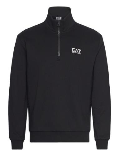 Sweatshirt Tops Knitwear Half Zip Jumpers Black EA7